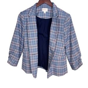 Riley & Rae Women's Blue, white and Red Plaid Blazer Size 4